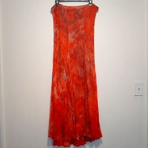 Anthropologie Bohemian Mesh Layered  Trumpet Maxi Skirt